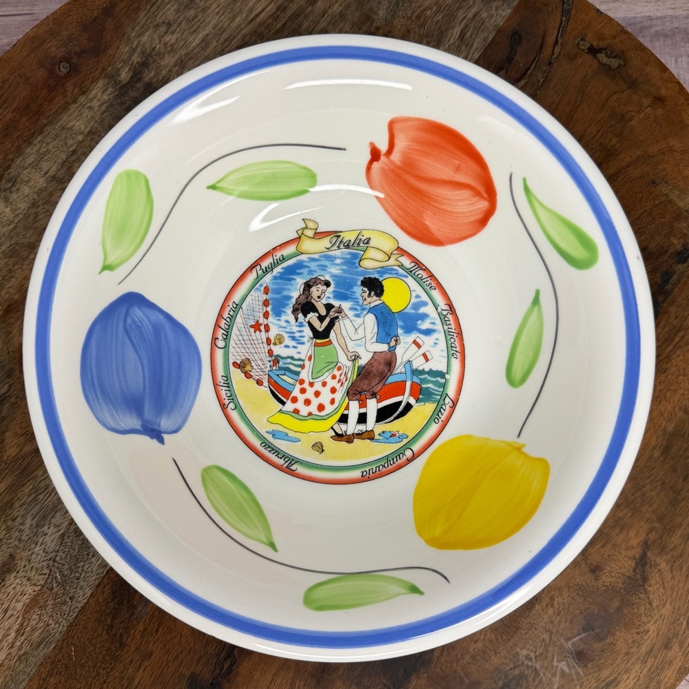Villaware- Decorative Italia Ceramic Serving Bowl - Multi-Color